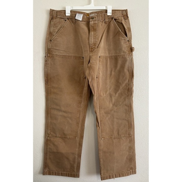 CARHARTT 100098-211 Tan Relaxed Fit Double Knee Work Pants‎ Men's 42x32